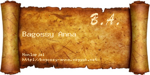 Bagossy Anna névjegykártya