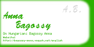 anna bagossy business card